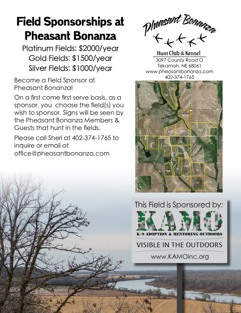 Field Sponsorships at Pheasant Bonanza