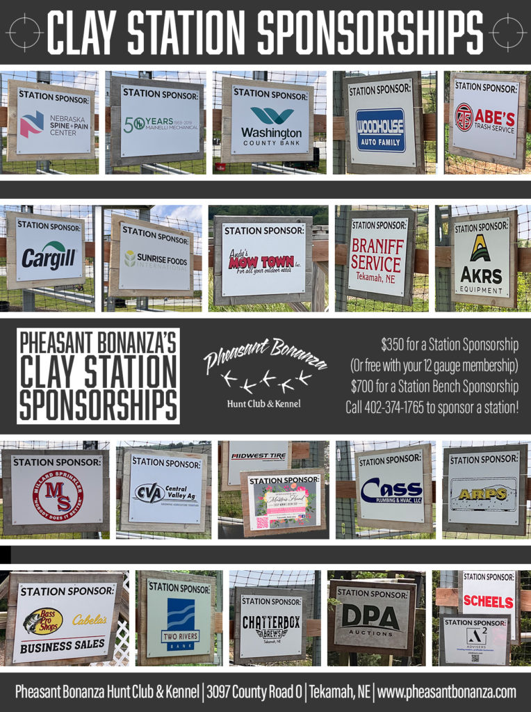 Clay Sponsorships at Pheasant Bonanza