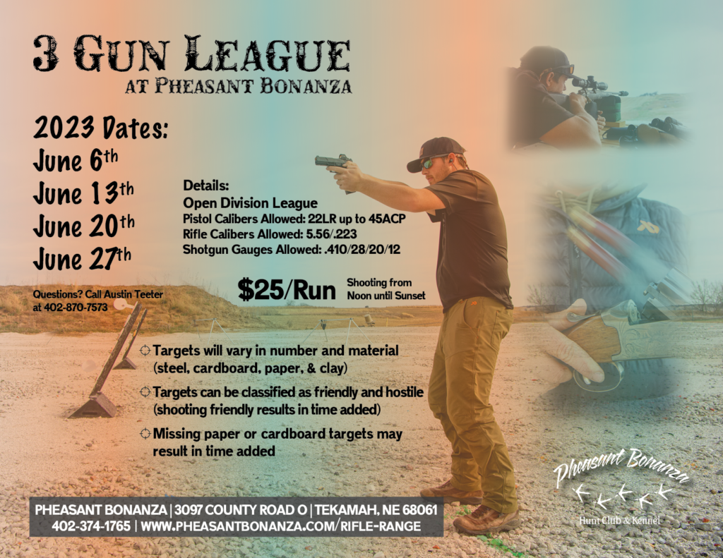 3 Gun League Flyer at Pheasant Bonanza