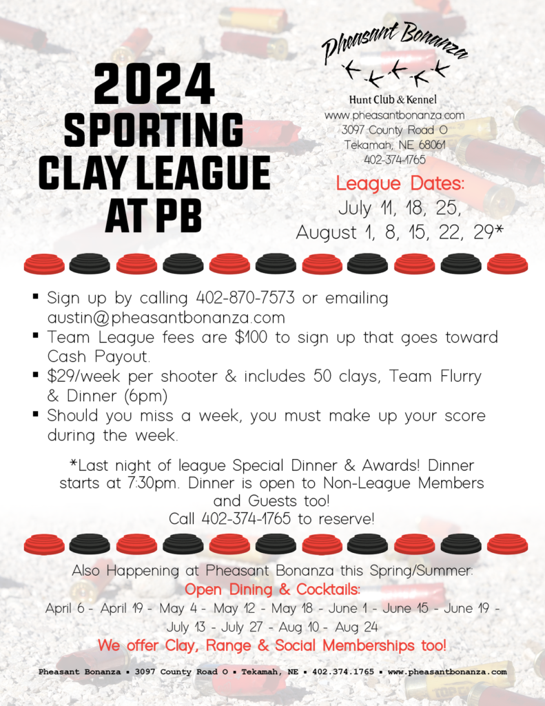 2024 Sporting Clay League Flyer